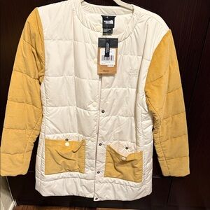 The North Face Women's Cream and Tan Puffer Jacket